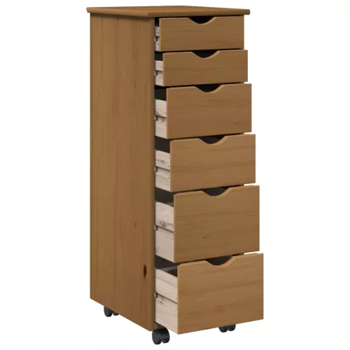  Görgős szekrény Méz barna 34 x 39 x 93,5 cm Tömör fenyőfa