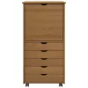  Görgős szekrény Méz barna 53 x 39 x 103 cm Tömör fenyőfa