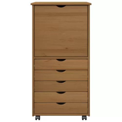  Görgős szekrény Méz barna 53 x 39 x 103 cm Tömör fenyőfa