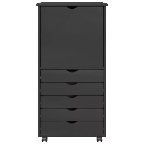  Görgős szekrény kerékkel Szürke 53 x 39 x 103 cm Tömör fenyőfa