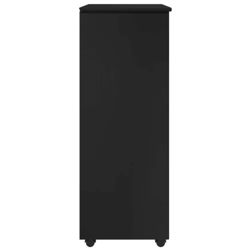  Görgős szekrény kerékkel Fekete 53 x 39 x 103 cm Tömör fenyőfa