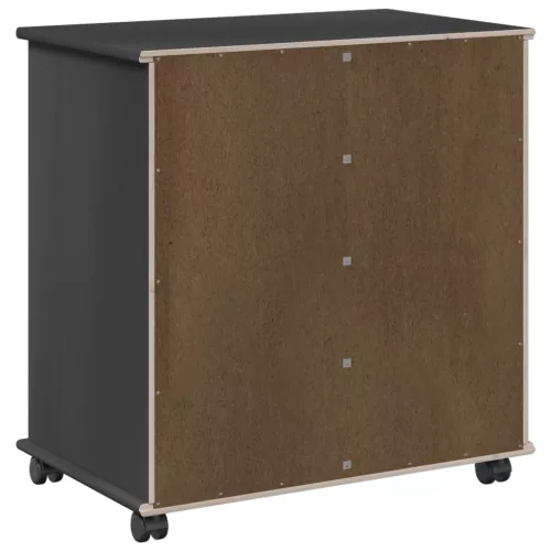  Görgős szekrény Fekete 63,5 x 39 x 65,5 cm Tömör fenyőfa