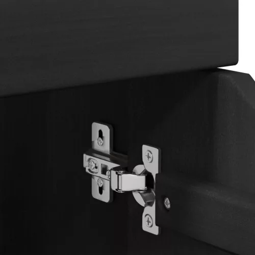  Görgős szekrény Fekete 63,5 x 39 x 65,5 cm Tömör fenyőfa