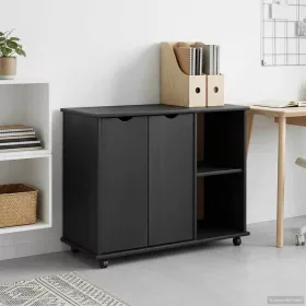    Görgős szekrény Szürke 100 x 39 x 65,5 cm Tömör fenyőfa