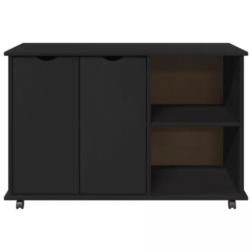  Görgős szekrény Fekete 100 x 39 x 65,5 cm Tömör fenyőfa