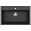  Mosogató Fekete 795 x 505 mm 80% kvarc és 20% gyanta