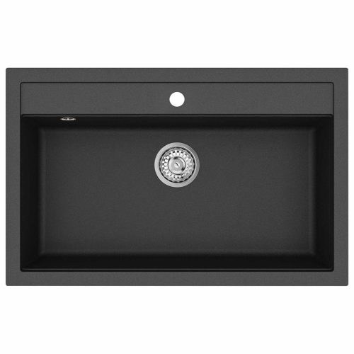  Mosogató Fekete 795 x 505 mm 80% kvarc és 20% gyanta