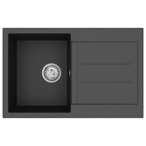  Mosogató Fekete 780 x 500 mm 80% Kvarc és 20% Gyanta