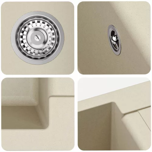  Mosogató Bézs 780 x 500 mm 80% Kvarc és 20% Gyanta