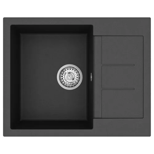  Mosogató Fekete 620 x 500 mm 80% Kvarc és 20% Gyanta