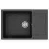  Mosogató Fekete 780 x 500 mm 80% Kvarc és 20% Gyanta