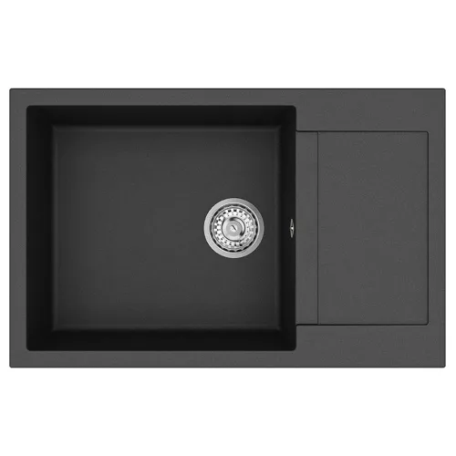  Mosogató Fekete 780 x 500 mm 80% Kvarc és 20% Gyanta