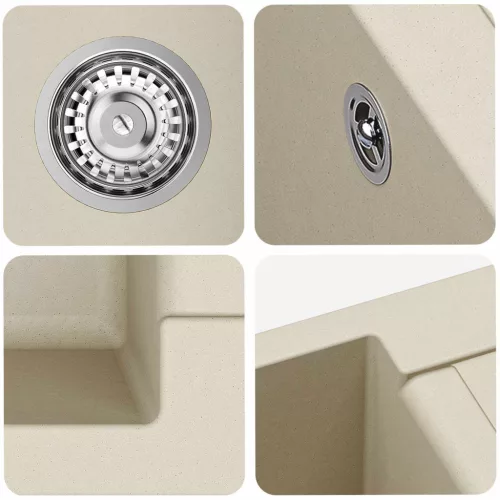  Mosogató Bézs 780 x 500 mm 80% Kvarc és 20% Gyanta