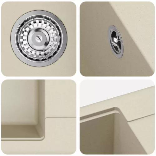  Mosogató Bézs 670 x 460 mm 80% Kvarc és 20% Gyanta