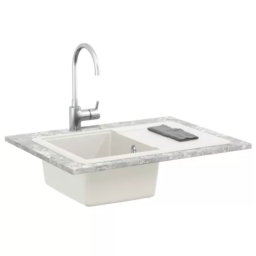  Mosogató Fehér 670 x 460 mm 80% Kvarc és 20% Gyanta