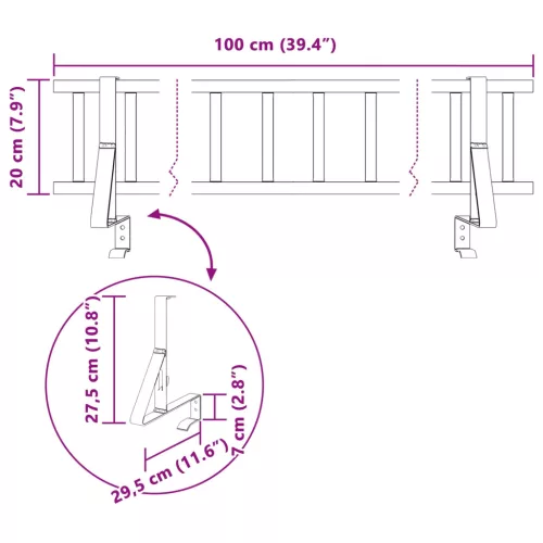  Tető havazásvédő Antracit 100 x 29,5 x 34,5 cm Acél