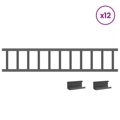  Tető havazásvédő Antracit 1200 x 2,5 x 20 cm Acél