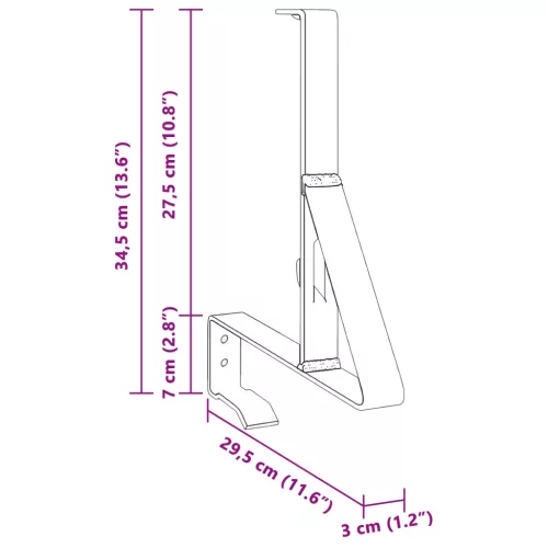  Havazár támogató 12 pcs Fekete 29,5 x 3 x 34,5 cm Acél