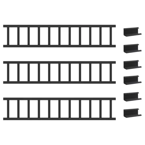  Tető havazásvédő Fekete 300 x 2,5 x 20 cm Acél