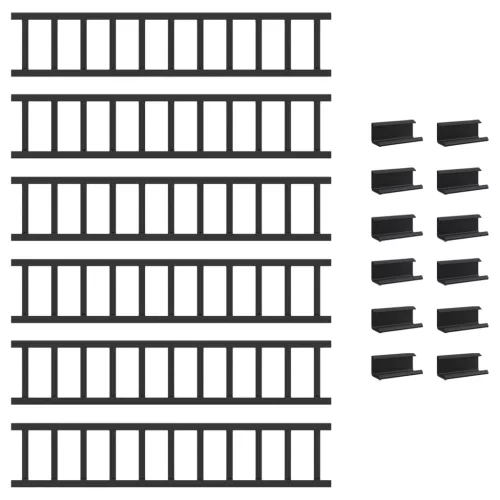  Tető havazásvédő Fekete 600 x 2,5 x 20 cm Acél