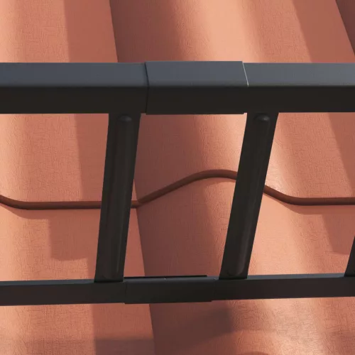  Tető havazásvédő Fekete 600 x 2,5 x 20 cm Acél