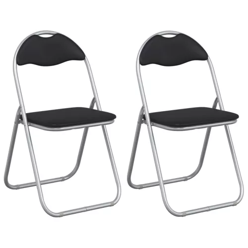  Összecsukható szék 2 pcs Fekete és Szürke 48 x 43,5 x 81 cm
