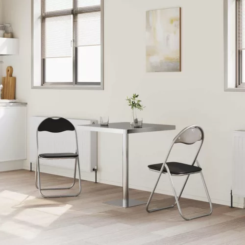 Összecsukható szék 2 pcs Fekete és Szürke 48 x 43,5 x 81 cm