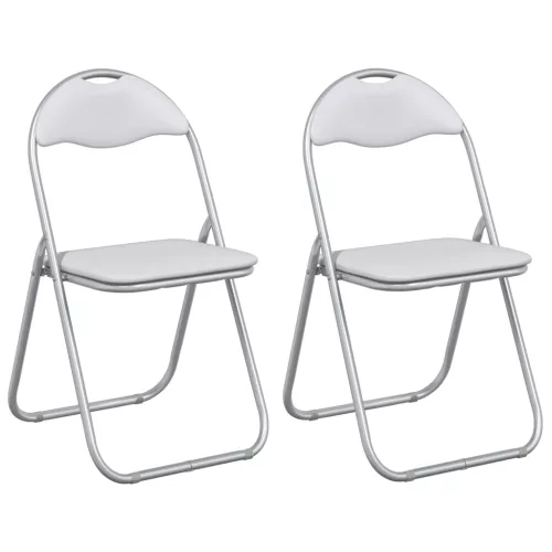  Összecsukható szék 2 pcs Fehér és Szürke 48 x 43,5 x 81 cm