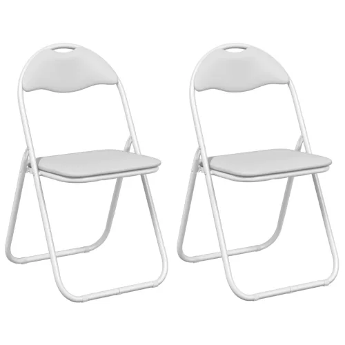  Összecsukható szék 2 pcs Fehér és Szürke 48 x 43,5 x 81 cm