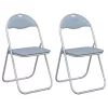  Összecsukható szék 2 pcs Szürke 48 x 43,5 x 81 cm Műbőr