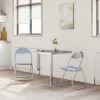  Összecsukható szék 2 pcs Szürke 48 x 43,5 x 81 cm Műbőr