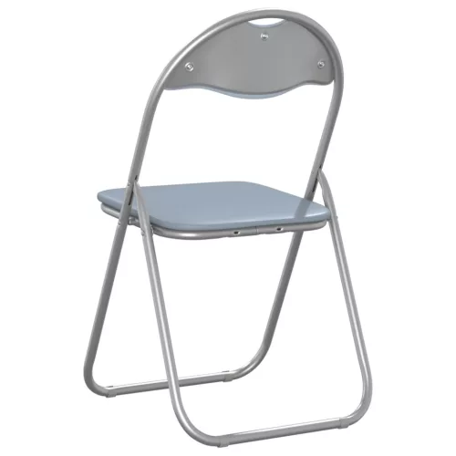  Összecsukható szék 2 pcs Szürke 48 x 43,5 x 81 cm Műbőr