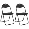  Összecsukható szék 2 pcs Fekete 48 x 43,5 x 81 cm Műbőr