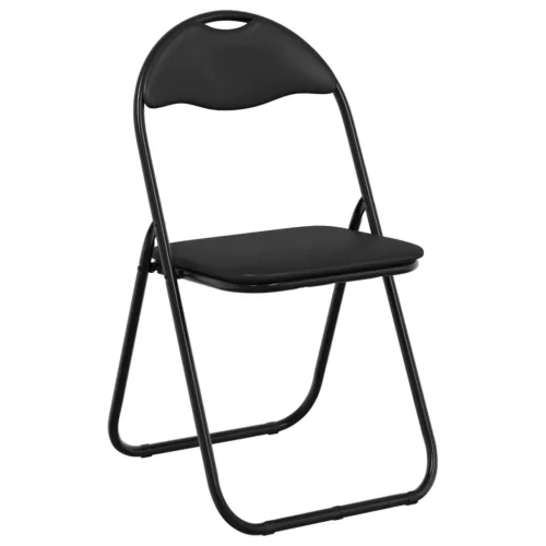  Összecsukható szék 2 pcs Fekete 48 x 43,5 x 81 cm Műbőr