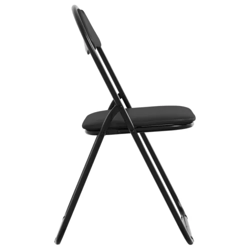  Összecsukható szék 2 pcs Fekete 48 x 43,5 x 81 cm Műbőr