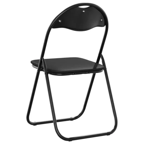  Összecsukható szék 2 pcs Fekete 48 x 43,5 x 81 cm Műbőr