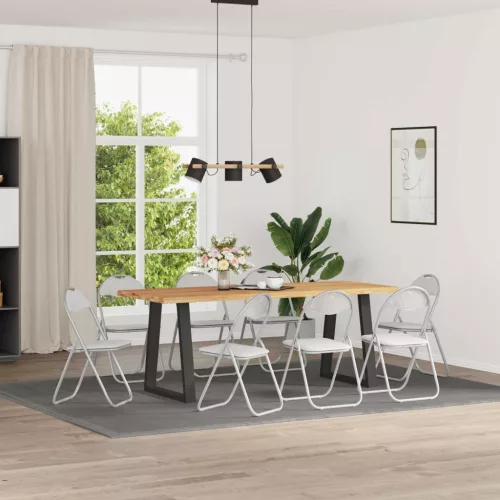  Összecsukható szék 8 pcs Fehér és Szürke 48 x 43,5 x 81 cm