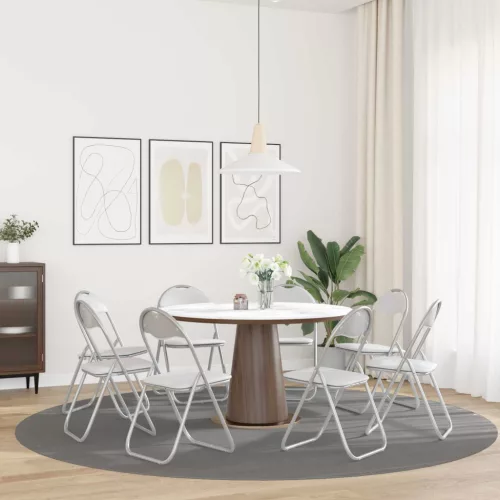 Összecsukható szék 8 pcs Fehér és Szürke 48 x 43,5 x 81 cm