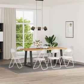    Összecsukható szék 8 pcs Fehér 48 x 43,5 x 81 cm Műbőr
