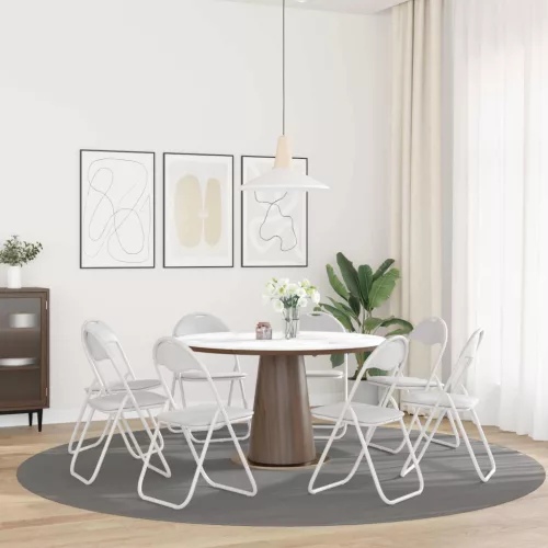 Összecsukható szék 8 pcs Fehér 48 x 43,5 x 81 cm Műbőr