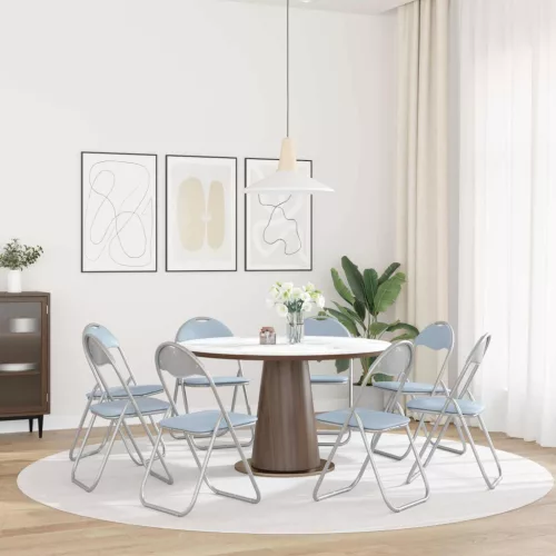  Összecsukható szék 8 pcs Szürke 48 x 43,5 x 81 cm Műbőr