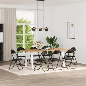    Összecsukható szék 8 pcs Fekete 48 x 43,5 x 81 cm Műbőr