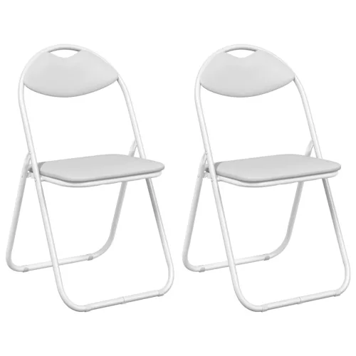  Összecsukható Étkezőszék 2 pcs Fehér 48 x 43,5 x 81 cm PVC acél