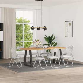    Összecsukható Étkezőszék 8 pcs Fehér 48 x 43,5 x 81 cm PVC acél