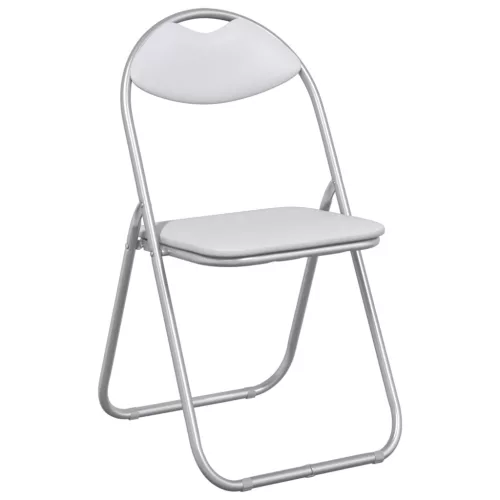  Összecsukható Étkezőszék 8 pcs Fehér 48 x 43,5 x 81 cm PVC acél