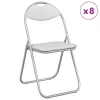  Összecsukható Étkezőszék 8 pcs Fehér 48 x 43,5 x 81 cm PVC acél