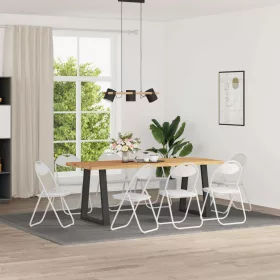    Összecsukható Étkezőszék 8 pcs Fehér 48 x 43,5 x 81 cm PVC acél
