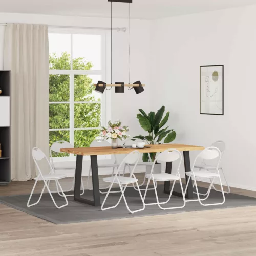  Összecsukható Étkezőszék 8 pcs Fehér 48 x 43,5 x 81 cm PVC acél