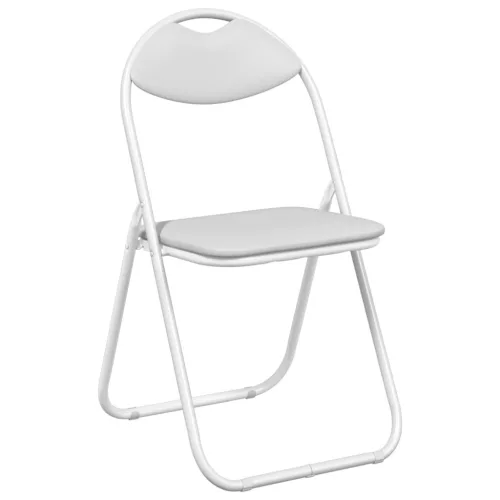  Összecsukható Étkezőszék 8 pcs Fehér 48 x 43,5 x 81 cm PVC acél
