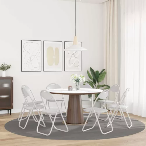  Összecsukható Étkezőszék 8 pcs Fehér 48 x 43,5 x 81 cm PVC acél